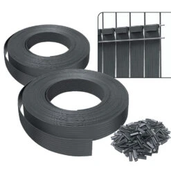 Kit De Lamelles Occultantes PVC Brise Vue 150m X 4.7cm Avec 300 Clips Gris(Kit De Lamelles Occultantes Pvc Brise Vue 150m X 4 7cm Avec 300 Clips Gris)