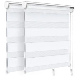 Lot De 2 Store Enrouleur Jour Nuit Double 100x150cm Blanc(Lot De 2 Store Enrouleur Jour Nuit Double 100x150cm Blanc)