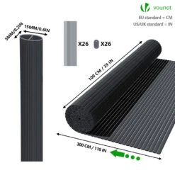 Canisse PVC Brise Vue Ultra Renforce Avec Attaches De Fixation 100x300cm Gris(Canisse Pvc Brise Vue Ultra Renforce Avec Attaches De Fixation 100x300cm Gris) -Boutique Vounot 100 300 5 65fa3ba4 ae8f 45bd bfa7 b5fb82111729