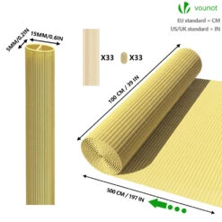 Canisse PVC Brise Vue Ultra Renforce Avec Attaches De Fixation 100x500cm Beige(Canisse Pvc Brise Vue Ultra Renforce Avec Attaches De Fixation 100x500cm Beige) -Boutique Vounot 100 500 5