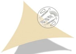 Voile D Ombrage Triangle HDPE Avec 19 Pcs Kit De Montage(Voile D Ombrage Triangle Hdpe Avec 19 Pcs Kit De Montage) -Boutique Vounot 12