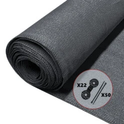 Brise Vue Occultant En HDPE 150g/m² 1.5x10m Avec Attaches De Fixation Anthracite(Brise Vue Occultant En Hdpe 150g M 1 5x10m Avec Attaches De Fixation Anthracite 1)
