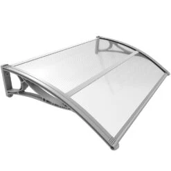 Auvent De Porte Marquise 120x80 Cm Transparent En Polycarbonate Anti UV(Auvent De Porte Marquise 120x80 Cm Transparent En Polycarbonate Anti Uv 1)