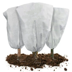Lot De 3 Housse Hivernage Plante Avec Cordon Polypropylème 80g/m² 80x100cm Blanc(Lot De 3 Housse Hivernage Plante Avec Cordon Polypropyleme 80g M 80x100cm Blanc)
