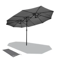 Parasol Jardin Double Aluminium 270 X 460 Cm Gris(Parasol Jardin Double Aluminium 270 X 460 Cm Gris)