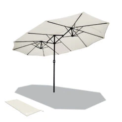 Parasol Jardin Double Aluminium 270 X 460 Cm Beige(Parasol Jardin Double Aluminium 270 X 460 Cm Beige 1)