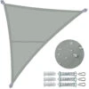 Voile D'ombrage Triangle En Polyester Imperméable Avec Kit De Montage 3x3x3m Gris(Voile Dombrage Triangle En Polyester Impermeable Avec Kit De Montage 3x3x3m Gris 1)
