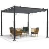 Pergola Retractable 3x3m En Metal Et Toile Polyester Haute Densite 180g/m2 Gris(Pergola Retractable 3x3m En Metal Et Toile Polyester Haute Densite 180g M2 Gris 1)