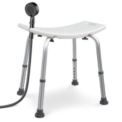 Siege De Douche Ergonomique A Hauteur Reglable En Aluminum HDPE Blanc(Siege De Douche Ergonomique A Hauteur Reglable En Aluminum Hdpe Blanc)