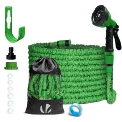 Tuyau D’Arrosage Extensible 15m Avec Accessoires Vert(Tuyau D Arrosage Extensible 15m Avec Accessoires Vert)