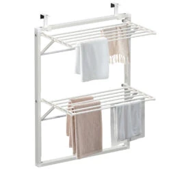 Étendoir à Linge Mural Suspendu Pliable Blanc(Etendoir A Linge Mural Suspendu Pliable Blanc)
