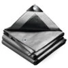 Bâche De Protection En Polyéthylène Resistant Et Impermeable 240g/m² Gris Et Noir 3x4m(Bache De Protection En Polyethylene Resistant Et Impermeable 240g M Gris Et Noir 3x4m)