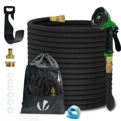 Tuyau D’Arrosage Extensible 30m Renforce Avec Accessoires Noir(Tuyau D Arrosage Extensible 30m Renforce Avec Accessoires Noir)