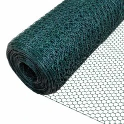 Grillage A Poule Avec Fils 25mm En PVC Gaine Vert 1x25M(Grillage A Poule Avec Fils 25mm En Pvc Gaine Vert 1x25m)