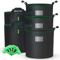Lot De 5 Sacs De Plantation Non Tisse 20L Avec Poignee Noir(Lot De 5 Sacs De Plantation Non Tisse 20l Avec Poignee Noir)