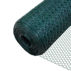 Grillage A Poule Avec Fils 13mm En PVC Gaine Vert 1x50M(Grillage A Poule Avec Fils 13mm En Pvc Gaine Vert 1x50m)
