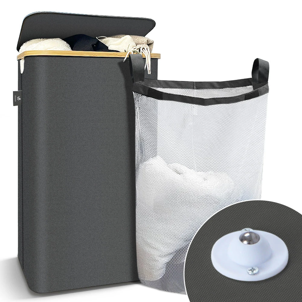 Panier A Linge Pliable 100L Avec Sac Intérieur Cadre Bambou Et Couvercle Gris(Panier A Linge Pliable 100l Avec Sac Interieur Cadre Bambou Et Couvercle Gris) 1 Panier A Linge Pliable 100L Avec Sac Intérieur Cadre Bambou Et Couvercle Gris(Panier A Linge Pliable 100l Avec Sac Interieur Cadre Bambou Et Couvercle Gris)