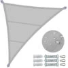 Voile D'ombrage Triangle En Polyester Imperméable Avec Kit De Montage 5x5x5m Gris Clair(Voile Dombrage Triangle En Polyester Impermeable Avec Kit De Montage 5x5x5m Gris Clair)