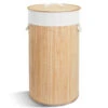 Panier A Linge En Bambou Rond Avec Couvercle 58L(Panier A Linge En Bambou Rond Avec Couvercle 58l)