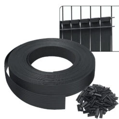 Kit De Lamelles Occultantes PVC Brise Vue 75m X 4.7cm Avec 150 Clips Noir(Kit De Lamelles Occultantes Pvc Brise Vue 75m X 4 7cm Avec 150 Clips Noir)