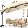 Parasol Deporte Inclinable Premium Carre Avec Housse Protection 3x3m Beige(Parasol Deporte Inclinable Premium Carre Avec Housse Protection 3x3m Beige 1)