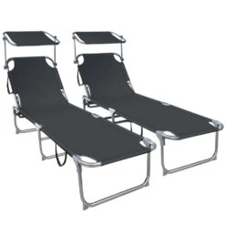Transat Pare Soleil Lot De 2 Pcs Noir(Transat Pare Soleil Lot De 2 Pcs Noir)