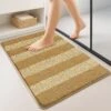 Lot De 2 Tapis De Bain Antidérapant Chenille Microfibre 40x60cm Beige(Lot De 2 Tapis De Bain Antiderapant Chenille Microfibre 40x60cm Beige)
