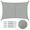Voile D'ombrage Rectangulaire En Polyester Imperméable Avec Kit De Montage 3x4m Gris(Voile Dombrage Rectangulaire En Polyester Impermeable Avec Kit De Montage 3x4m Gris 1)