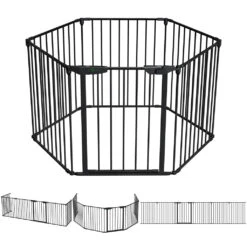 Barriere De Securite Cheminee Pliable 3.75M 6 Panneaux Noir(Barriere De Securite Cheminee Pliable 3 75m 6 Panneaux Noir)