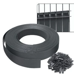 Kit De Lamelles Occultantes PVC Brise Vue 75m X 4.7cm Avec 150 Clips Gris(Kit De Lamelles Occultantes Pvc Brise Vue 75m X 4 7cm Avec 150 Clips Gris)