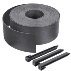 Bordure De Jardin PE Haute Flexible 20M Avec Piquets Gris(Bordure De Jardin Pe Haute Flexible 20m Avec Piquets Gris 1)