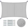 Voile D'ombrage Rectangulaire En Polyester Imperméable Avec Kit De Montage 3x5m Gris Clair(Voile Dombrage Rectangulaire En Polyester Impermeable Avec Kit De Montage 3x5m Gris Clair)