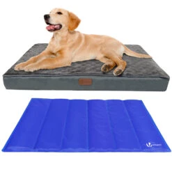 Matelas Panier Pour Chien Avec Tapis Gel Rafraichissant Amovible 76x51x9cm(Matelas Panier Pour Chien Avec Tapis Gel Rafraichissant Amovible 76x51x9cm)