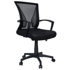 Fauteuil De Bureau Ergonomique Pivotant Avec Dossier Toile Respirant Noir(Fauteuil De Bureau Ergonomique Pivotant Avec Dossier Toile Respirant Noir)