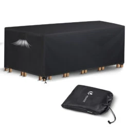 Housse Salon De Jardin Bache De Protection 420D 242x162x73cm Noire(Housse Salon De Jardin Bache De Protection 420d 242x162x73cm Noire 1)