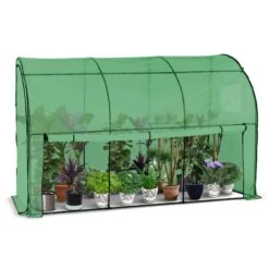 Serre De Jardin Hivernage Murale Adossee Avec Bache PE 300x100x180cm Vert(Serre De Jardin Hivernage Murale Adossee Avec Bache Pe 300x100x180cm Vert)