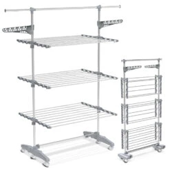 Sechoir A Linge Etendoir Pliable Ailes Pliables 3 Niveaux(Sechoir A Linge Etendoir Pliable Ailes Pliables 3 Niveaux)