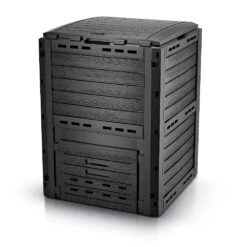 Composteur De Jardin 300L Qualité Supérieure Pour Jardin Déchets Imitation Style Bois Noir(Composteur De Jardin 300l Qualite Superieure Pour Jardin Dechets Imitation Style Bois Noir)