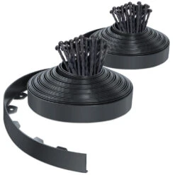 Bordure De Jardin PVC Flexible 40m Avec Piquets Anthracite(Bordure De Jardin Pvc Flexible 40m Avec Piquets Anthracite)
