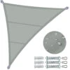 Voile D'ombrage Triangle En Polyester Imperméable Avec Kit De Montage 5x5x5m Gris(Voile Dombrage Triangle En Polyester Impermeable Avec Kit De Montage 5x5x5m Gris 1)