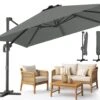 Parasol Deporte Inclinable Premium Carre Avec Housse Protection 3x3m Gris(Parasol Deporte Inclinable Premium Carre Avec Housse Protection 3x3m Gris 1)