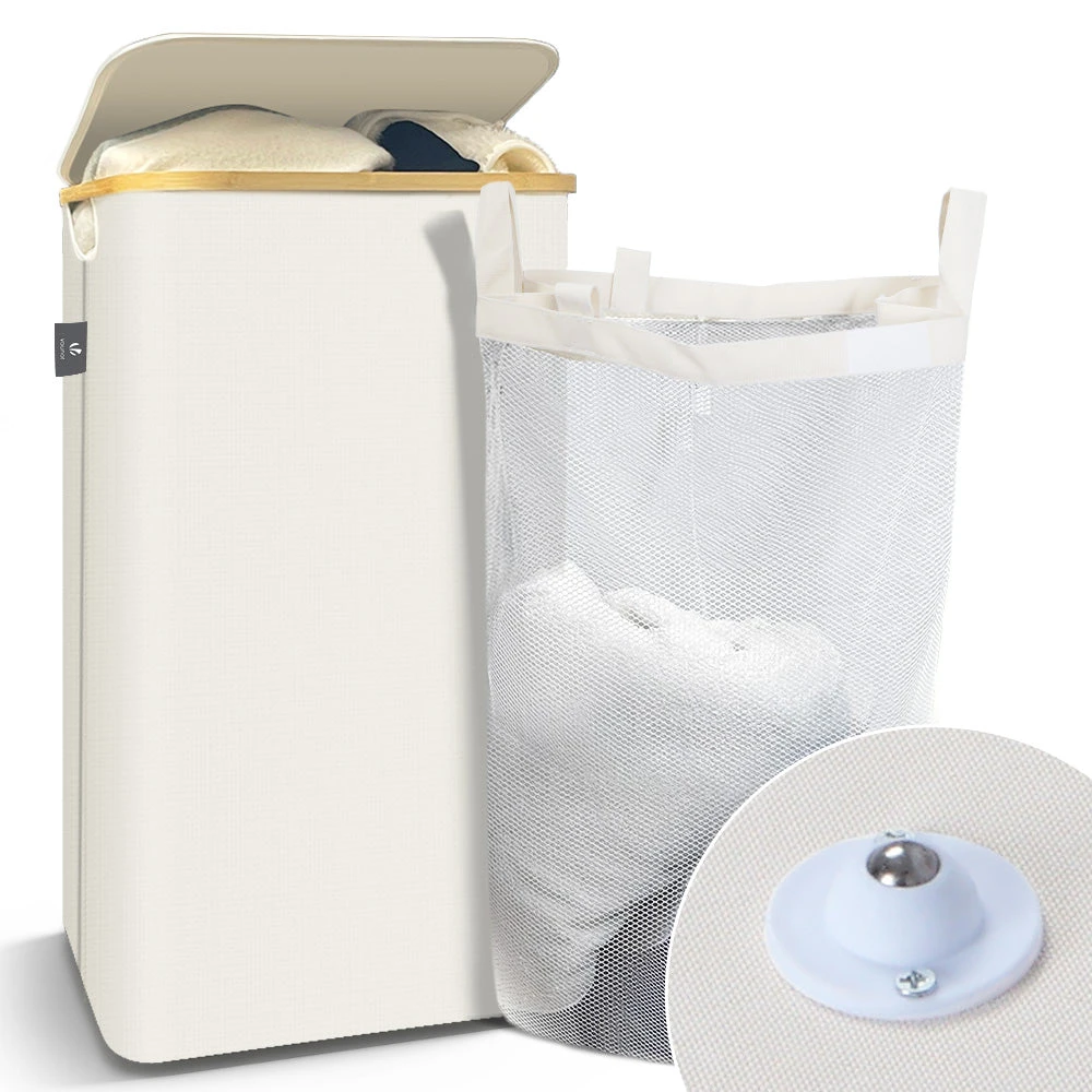 Panier A Linge Pliable 100L Avec Sac Intérieur Cadre Bambou Et Couvercle Beige(Panier A Linge Pliable 100l Avec Sac Interieur Cadre Bambou Et Couvercle Beige) 1 Panier A Linge Pliable 100L Avec Sac Intérieur Cadre Bambou Et Couvercle Beige(Panier A Linge Pliable 100l Avec Sac Interieur Cadre Bambou Et Couvercle Beige)