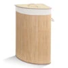 Panier A Linge En Bambou D’angle Avec Couvercle 58L(Panier A Linge En Bambou D Angle Avec Couvercle 58l)