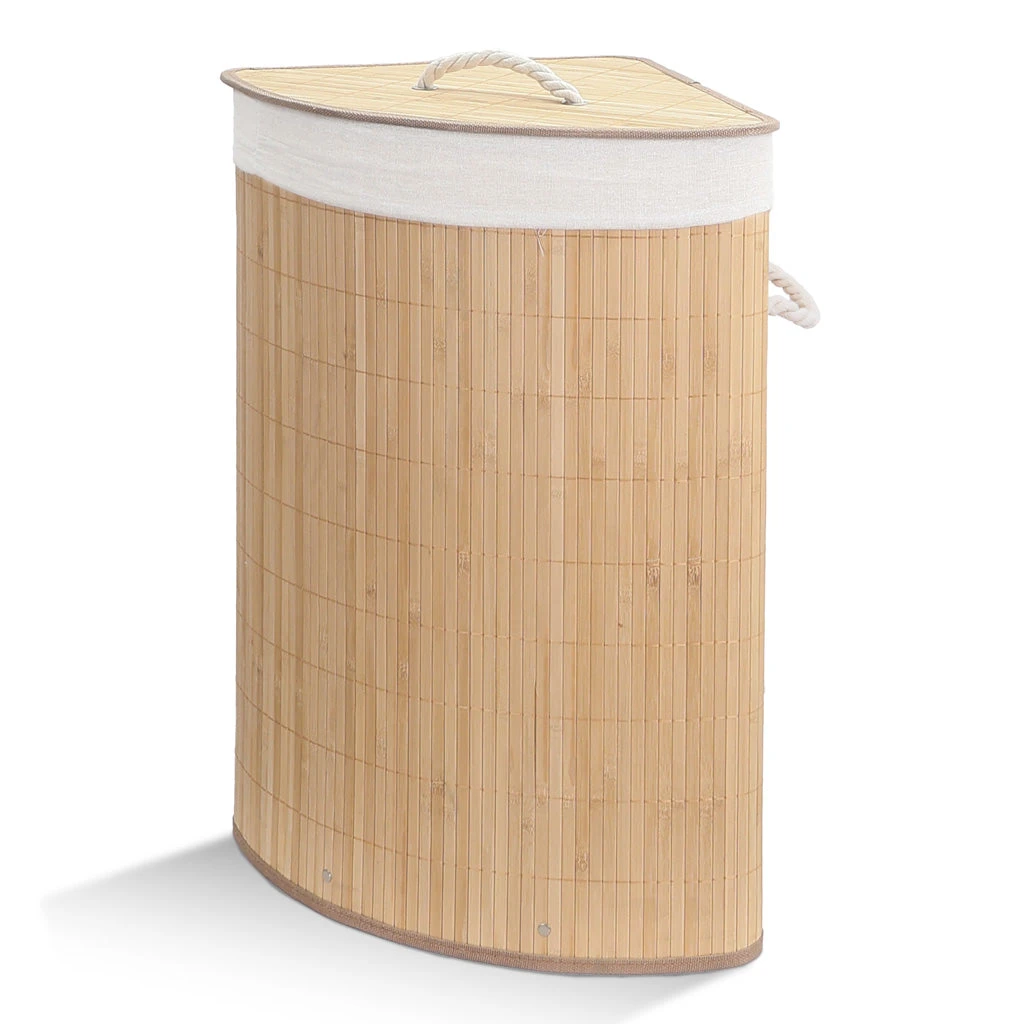 Panier A Linge En Bambou D’angle Avec Couvercle 58L(Panier A Linge En Bambou D Angle Avec Couvercle 58l) 1 Panier A Linge En Bambou D’angle Avec Couvercle 58L(Panier A Linge En Bambou D Angle Avec Couvercle 58l)