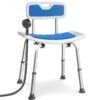 Chaise De Douche Avec Dossier Ergonomique A Hauteur Reglable En Aluminum HDPE Bleu(Chaise De Douche Avec Dossier Ergonomique A Hauteur Reglable En Aluminum Hdpe Bleu)
