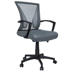 Fauteuil De Bureau Ergonomique Pivotant Avec Dossier Toile Respirant Gris(Fauteuil De Bureau Ergonomique Pivotant Avec Dossier Toile Respirant Gris)