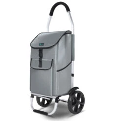Chariot De Course Pliable Aluminium 2 Roues Gris(Chariot De Course Pliable Aluminium 2 Roues Gris)