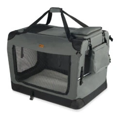 Sac Transport Pliable Chien Chat Caisse Cage Portable 70x52x52cm Gris(Sac Transport Pliable Chien Chat Caisse Cage Portable 70x52x52cm Gris)