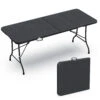 Table De Camping Pique Nique Pliable 180cm HDPE Polyrotin Noire(Table De Camping Pique Nique Pliable 180cm Hdpe Polyrotin Noire)