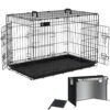 Cage Pour Chien Pliable Avec 2 Portes Verrouillable Plateau Amovible Et Housse De Protection 92x58x64cm(Cage Pour Chien Pliable Avec 2 Portes Verrouillable Plateau Amovible Et Housse De Protection 92x58x64cm)